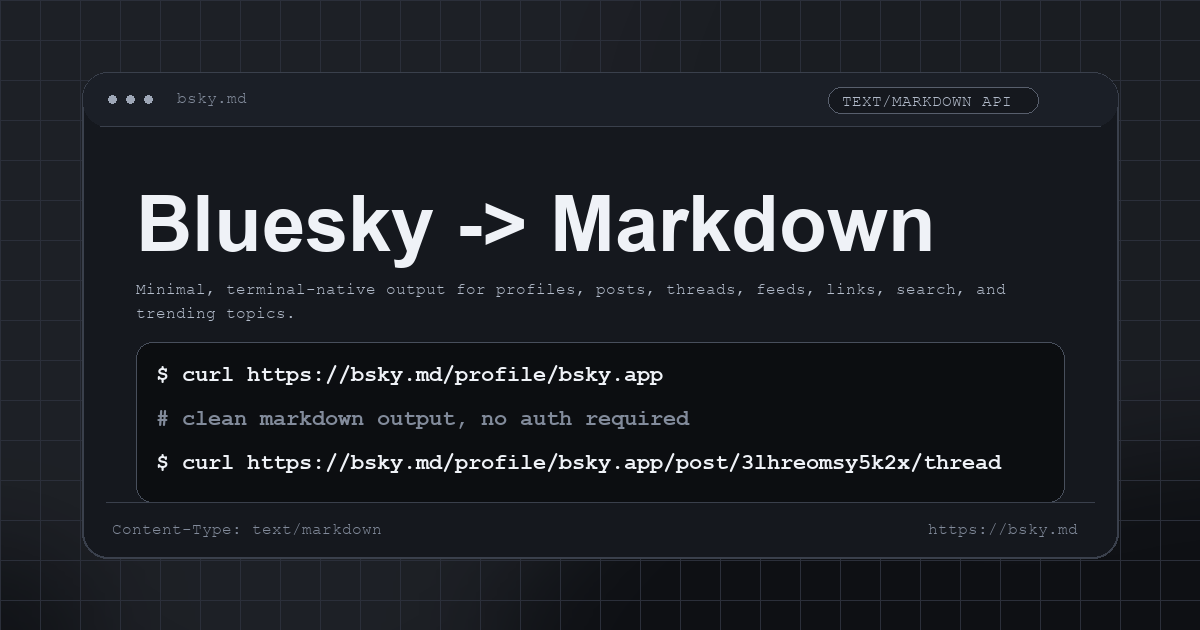 bsky.md — Bluesky as Markdown